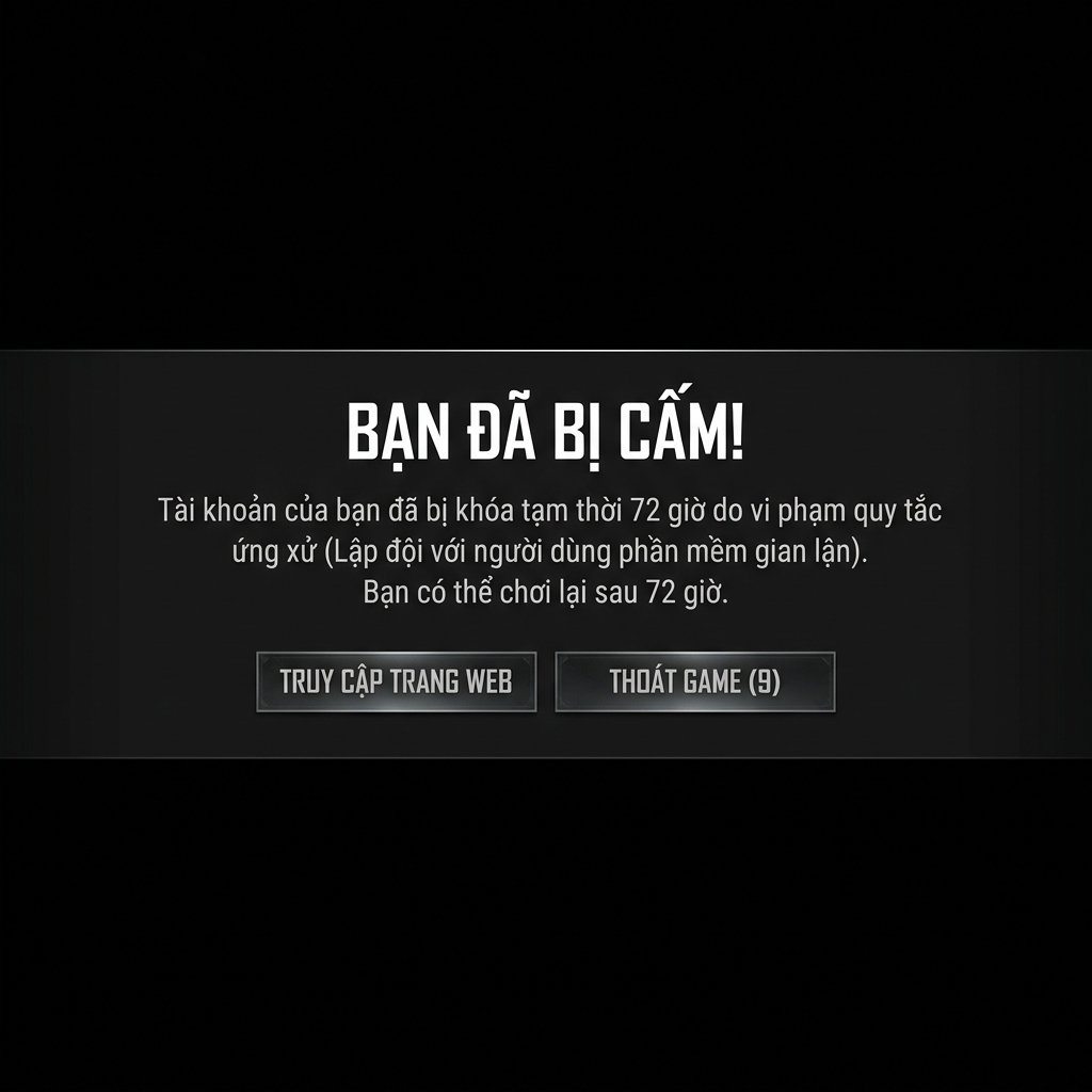 Ảnh thông báo khóa 72h PUBG